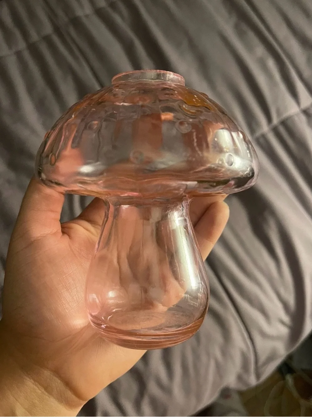Glass Mushroom Accent Figurine - Pink - Unknown Brand